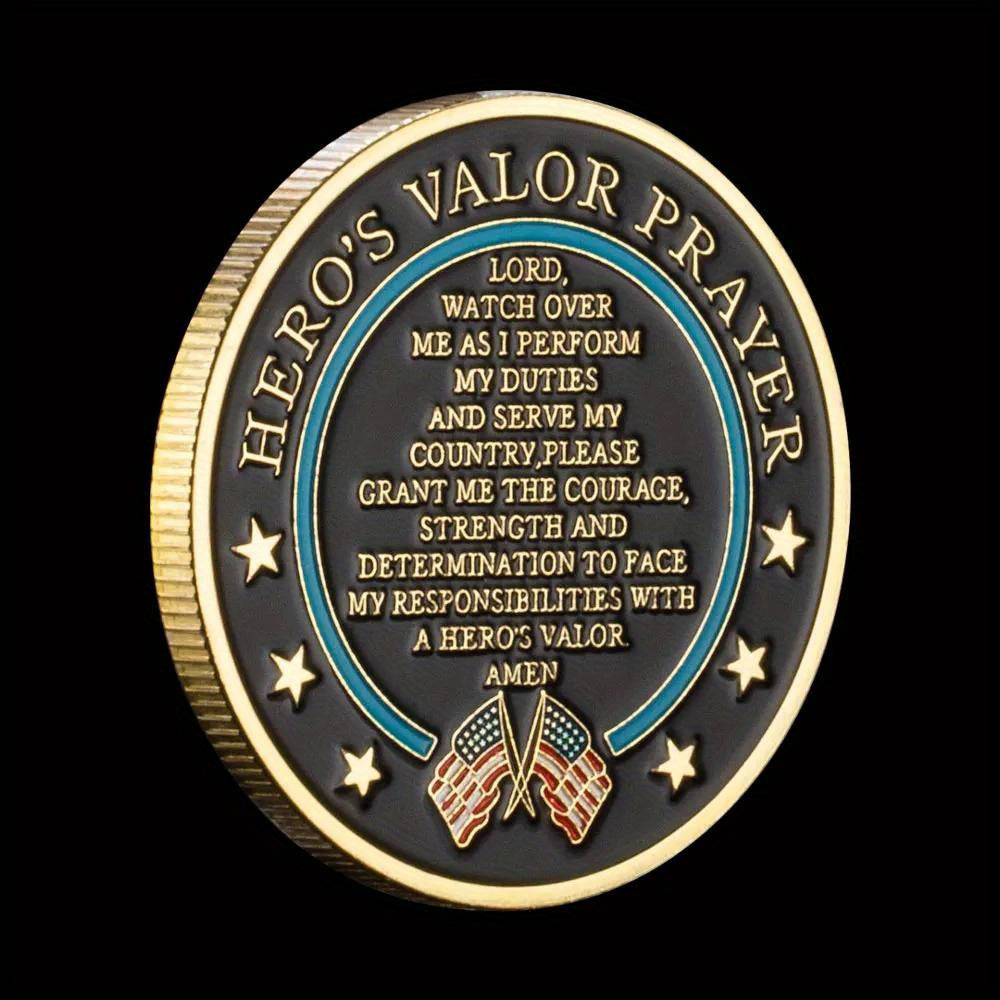 United States Coast Guard Challenge Coin and HeroValor Prayer for Courge Coins Golden Plated Souvenirs Decors Commemorative Coin