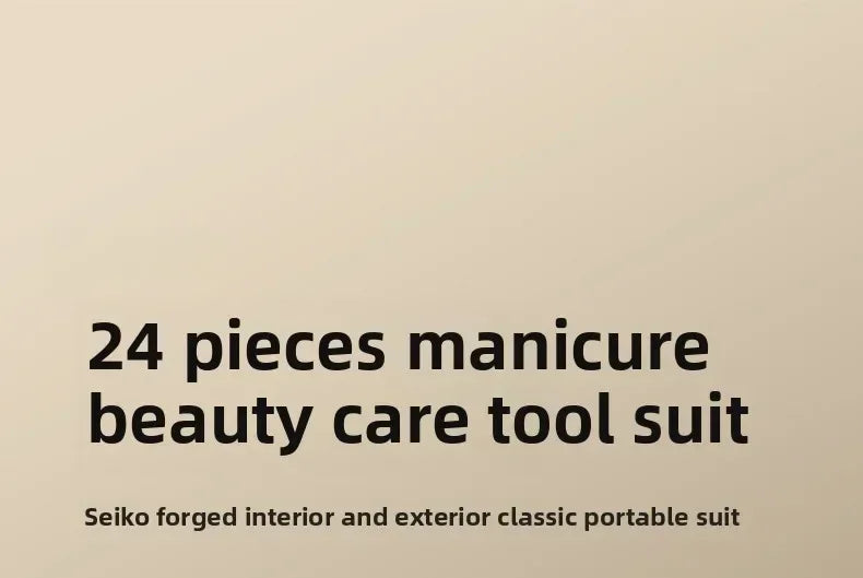 7/8/10/12/15/24pcs Set Professional Manicure Set Kits Stainless Steel Fingernail Toenail Clippers Set with Leather Portable