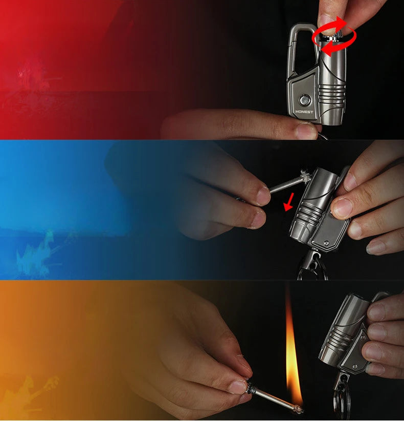 10000Match Keychain Kero sene Torch Lighter Cigarette Lighters Multi Functional Creative Windproof Smoking Accessories Men Gifts