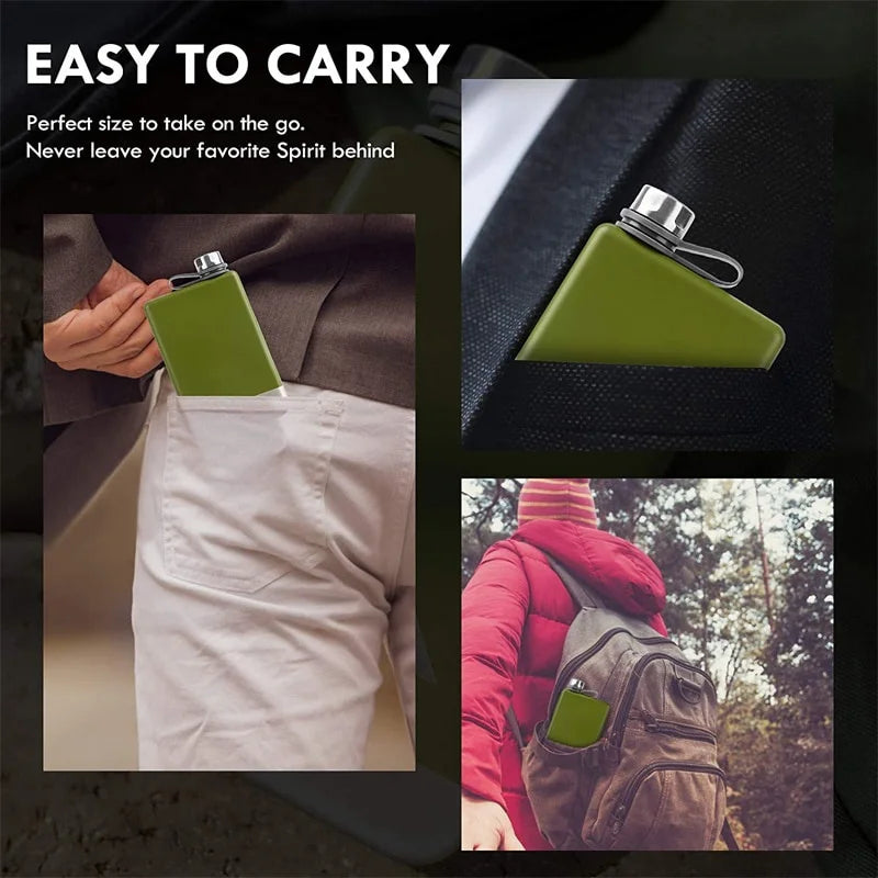 1 Set Hip Flask for Whiskey 9oz 304 Stainless Steel Hip Flask with Funnel Leakproof Camping Whiskey Flask
