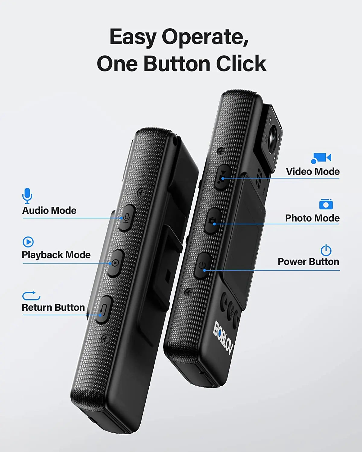 BOBLOV Mini Camera A23 HD1080P 180 Rotating len Video Recorder Infrared Night Vision Small Camcorder Police Body Cam
