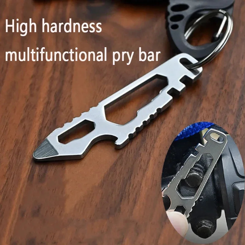 Portable Outdoor NEW MINI Multifunctional Adjustable Pry Bar Handrail Steel EDC Tainless Bottle Opener and Knife Hex Hand Tools