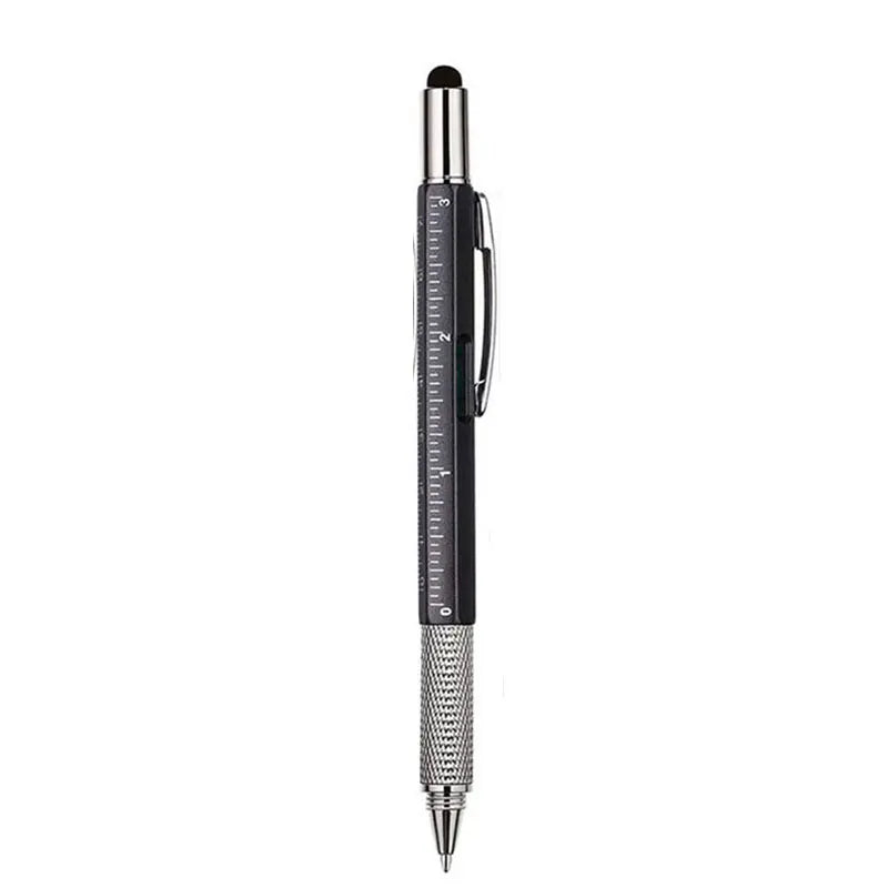 6-in-1 Multifunction Ballpoint Pen Handheld Tool with Measure Technical Ruler Screwdriver Touch Screen Stylus Spirit Level