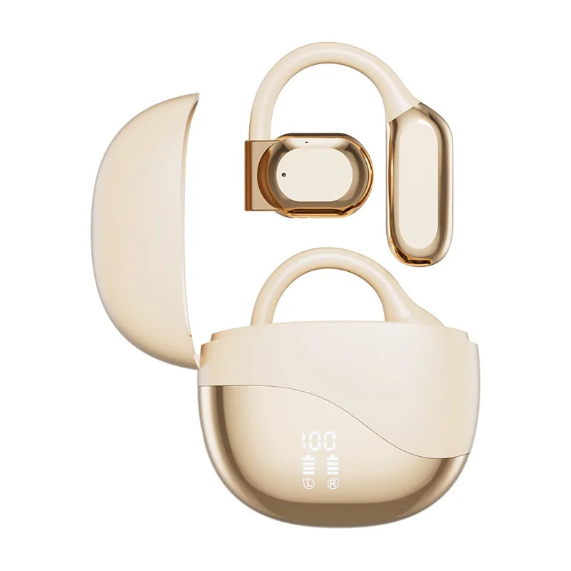 Wireless Bluetooth earbuds, simple over-the-ear design, non-intrusive, open sound quality, business style, with battery display
