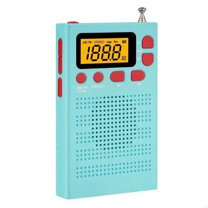 Portable Radio Mini FM Weather Radio Pocket Radio Player LCD Screen Digital Radio Long Distance Best Reception H8WD