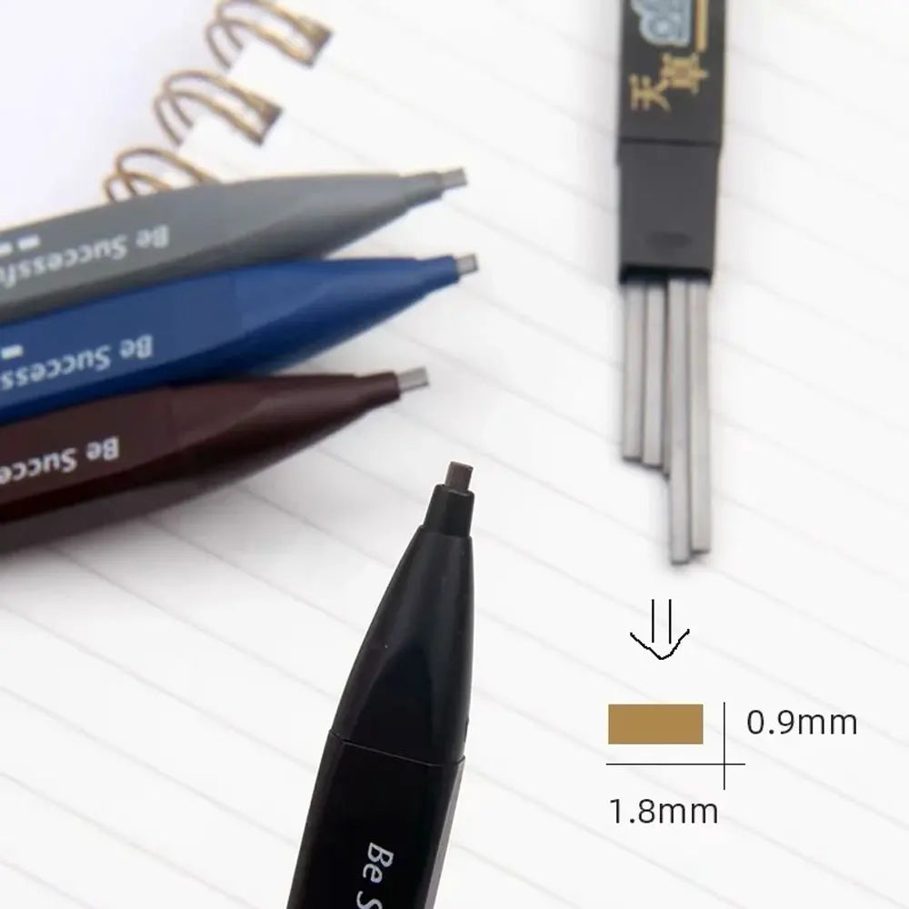 3 pencils and 48 leads 2B black mechanical pencils without sharpening leads are convenient and practical (mixed colors)