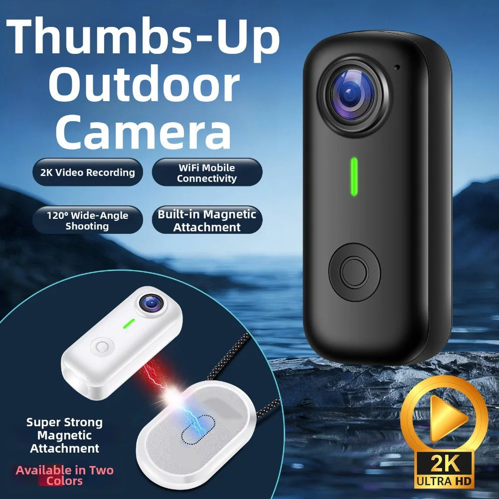 Magnetic Wearable Action Camera Compact Magnetic Action Camera Every Adventure In Style Body Cam For Sports & Cycling