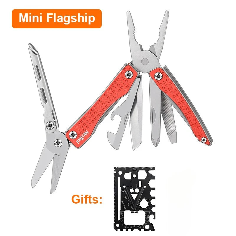 NexTool Mini Flagship Multitool 10 in 1 Mini EDC Keychain Multi Tool Folding Pliers Pocket Knife Scissors Outdoor Tools