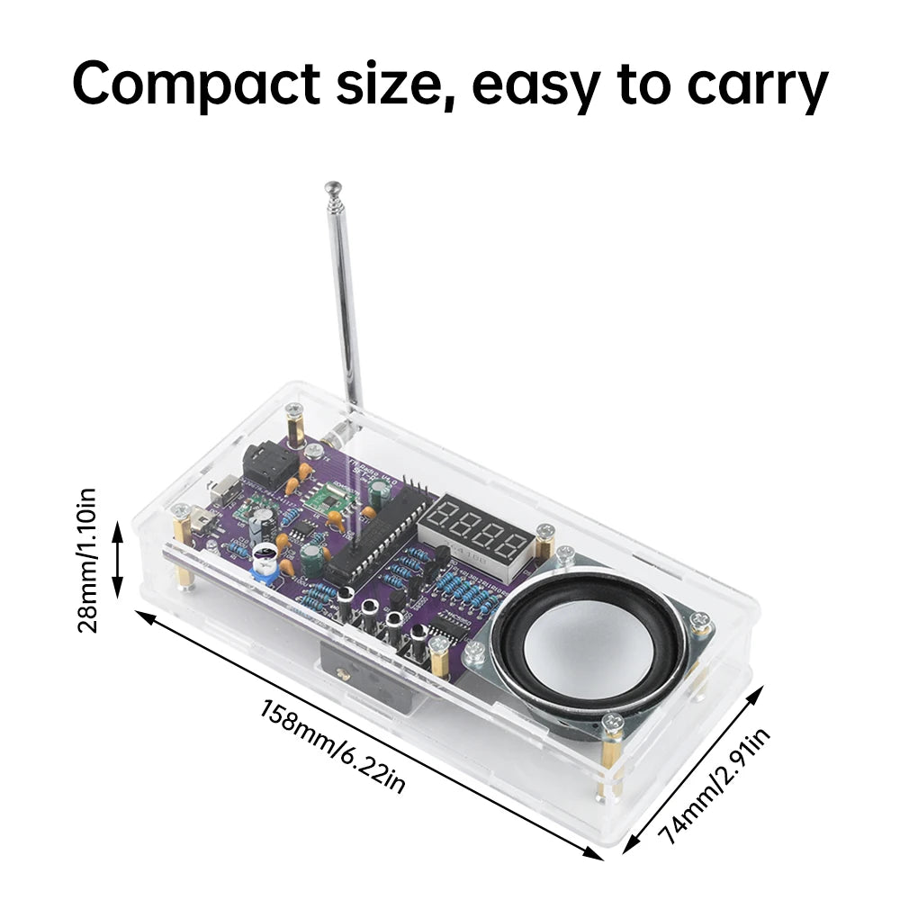 Radio electronic DIY kit AXS2031 FM radio digital tube display radio single chip learning assembly parts 87.5MHz~108MHZ
