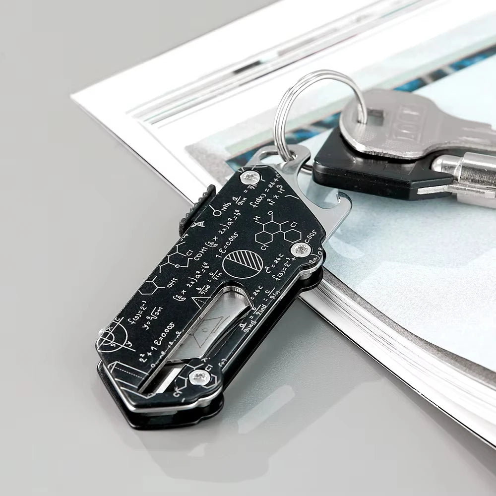 SWISS TECH Pocket Utility Knife Multitool Knives 2 In 1 Mini Stationery Knives Box Cutter Paper Cutting EDC Tool