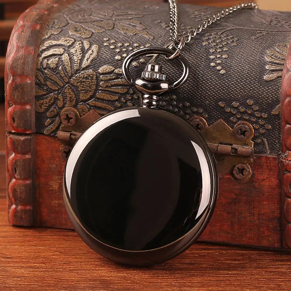 Quartz Pocket Watch Fob Chain Necklace Mens Father Gifts Clock Classic Smooth Vintage Pocket Watch Necklace Pendant Pocket Watch