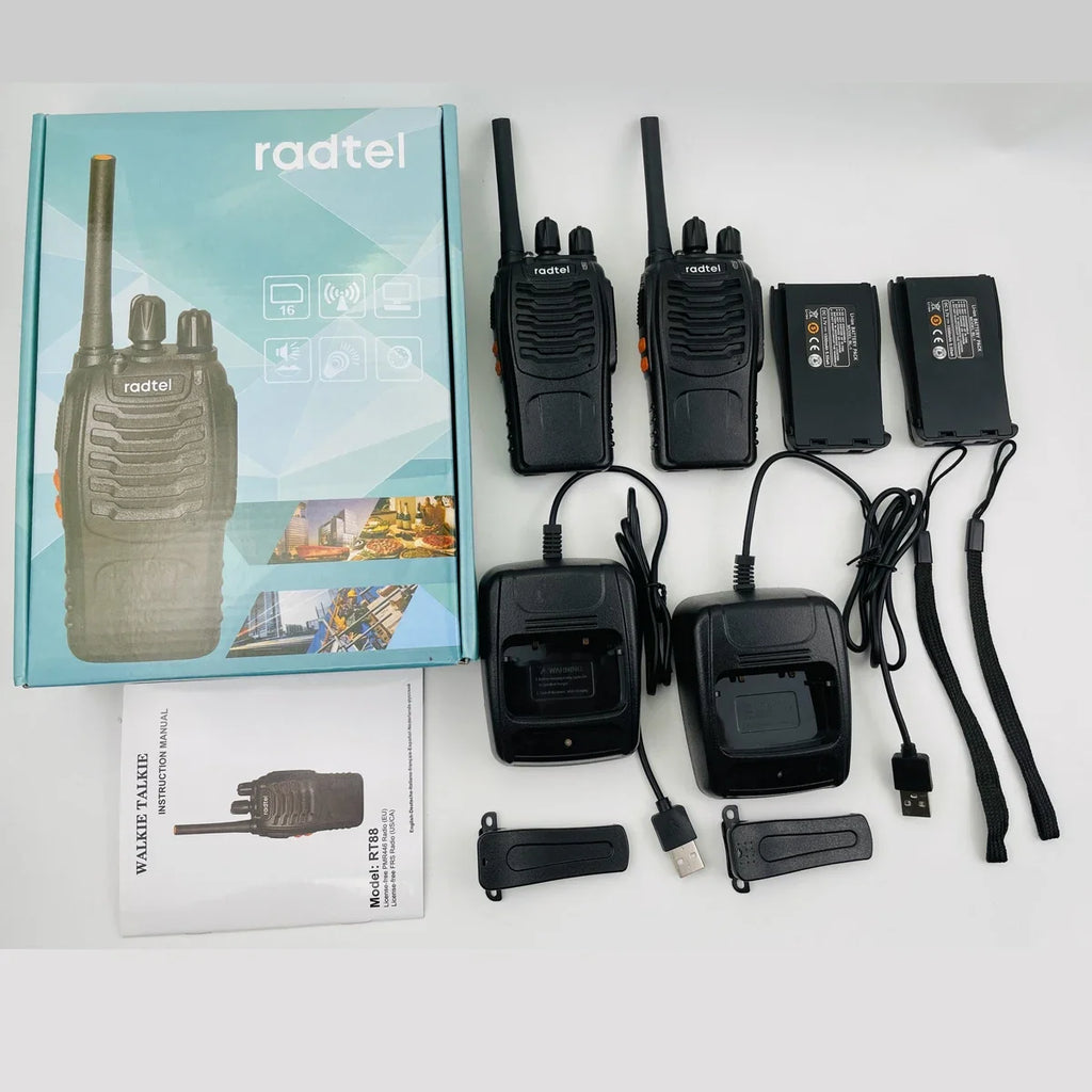 Radtel RT88 Rechargeable Walkie Talkie  Portable Two Way Radio Long Range for Audlt Business Travelling, hiking outdoor fishing