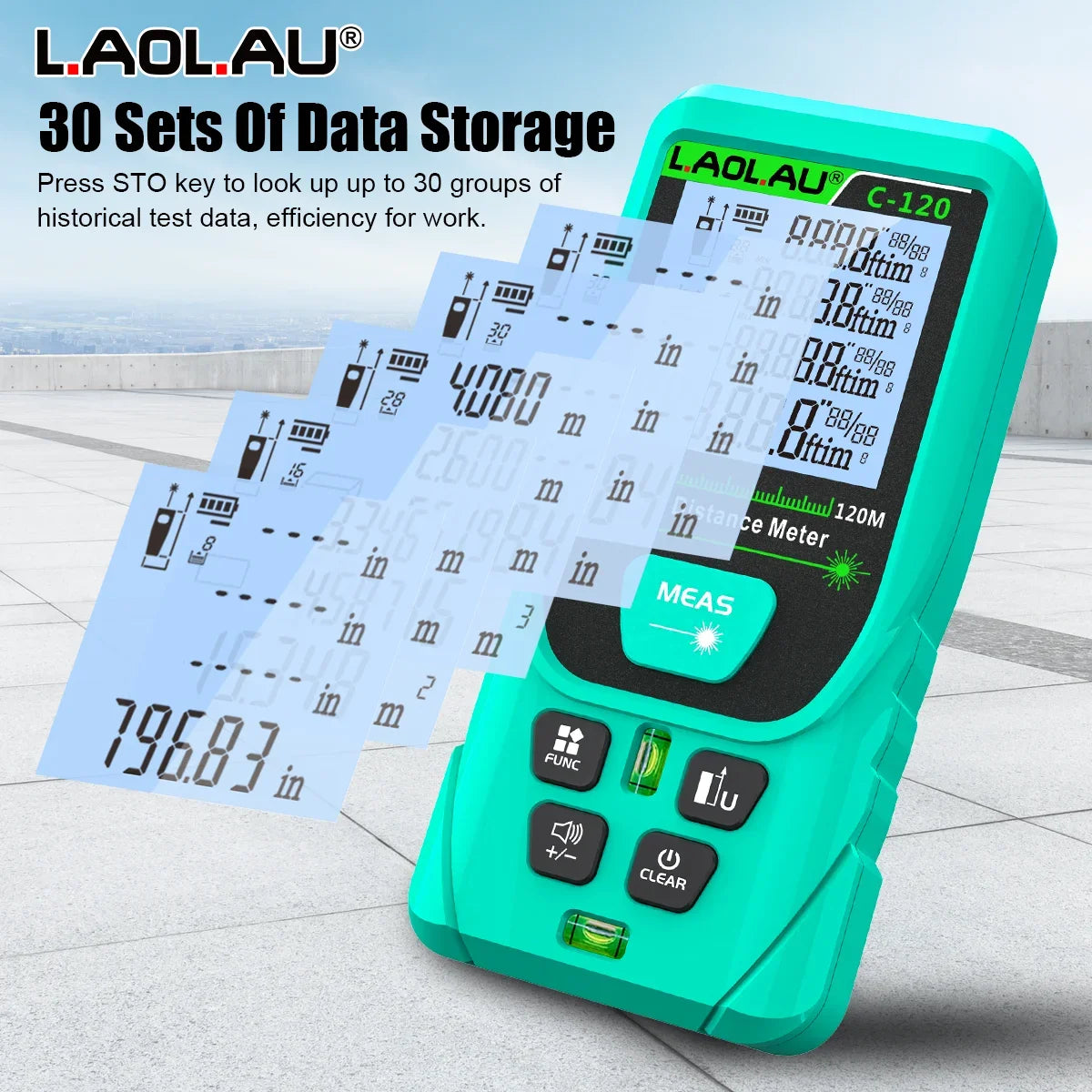 LAOLAU Digital Laser Range Finder RED/Green Laser Beam Meter High Precision Measuring Tools Backlit Screen IP54 Waterproof