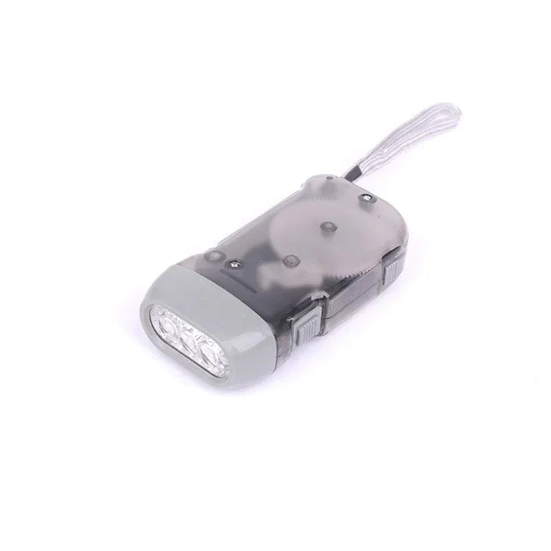 3 LED Hand Pressing Dynamo Crank Power Wind Up Flashlight Torch Light Hand Press Crank Camping Lamp Light for Outdoor Home