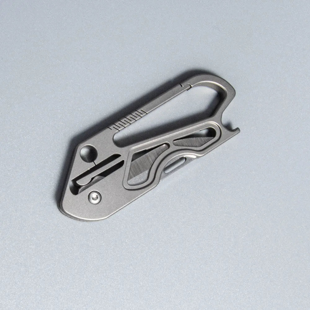 Titanium Alloy Keychain Folding Knife Multifunctional EDC Pocket Cutter With Bottle Opener Portable Outdoor Daily Carry Tool