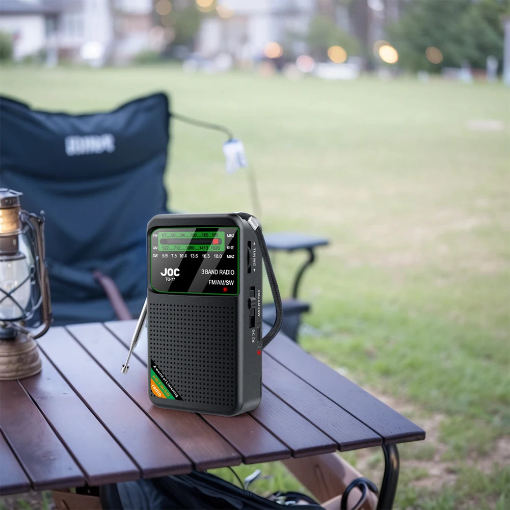 Portable Radio AM FM SW Pocket Radios with Rechargeable Battery Built in Speaker with HD Display Screen Mini FM Receiver Radios