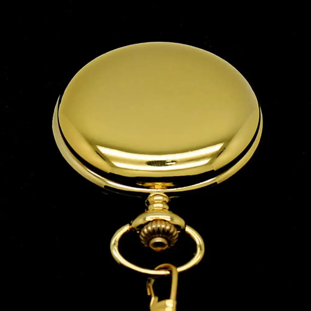 Quartz Pocket Watch Fob Chain Necklace Mens Father Gifts Clock Classic Smooth Vintage Pocket Watch Necklace Pendant Pocket Watch