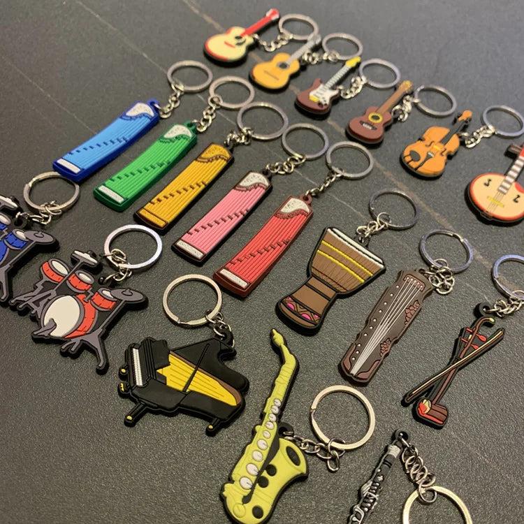 Fashion Key Chains Cute Violin Guitar Key Chains Mini Kawaii Musical Instrument Ornaments Gift for Friends Jewelry & Accessories