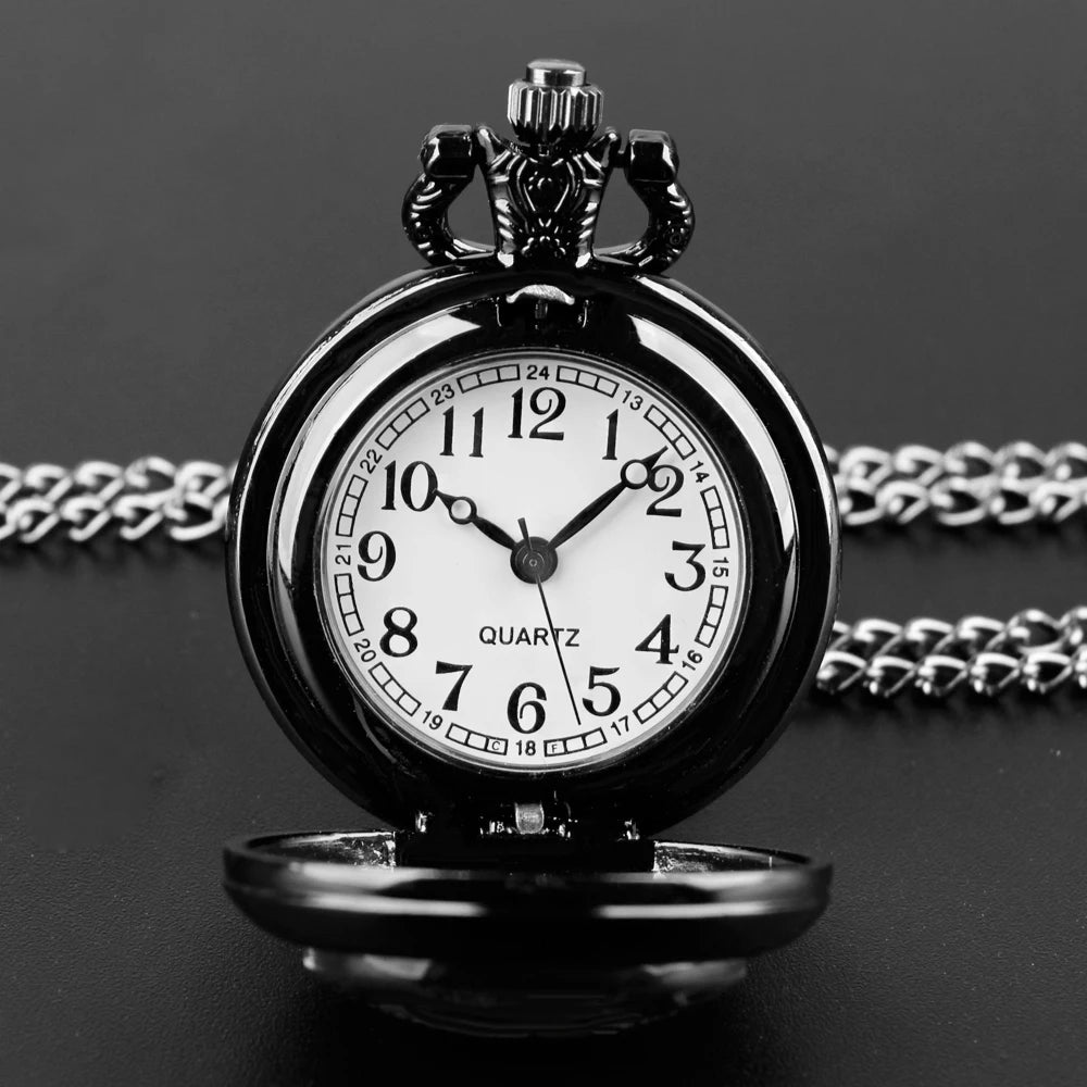Jujutsu Kaisen Pocket Watch Elegant Exquisite Reteo Black Creative Design Quartz Pocket Watches for Women Men Children