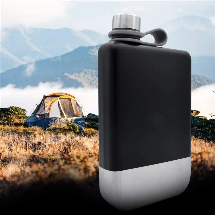 1 Set Hip Flask for Whiskey 9oz 304 Stainless Steel Hip Flask with Funnel Leakproof Camping Whiskey Flask