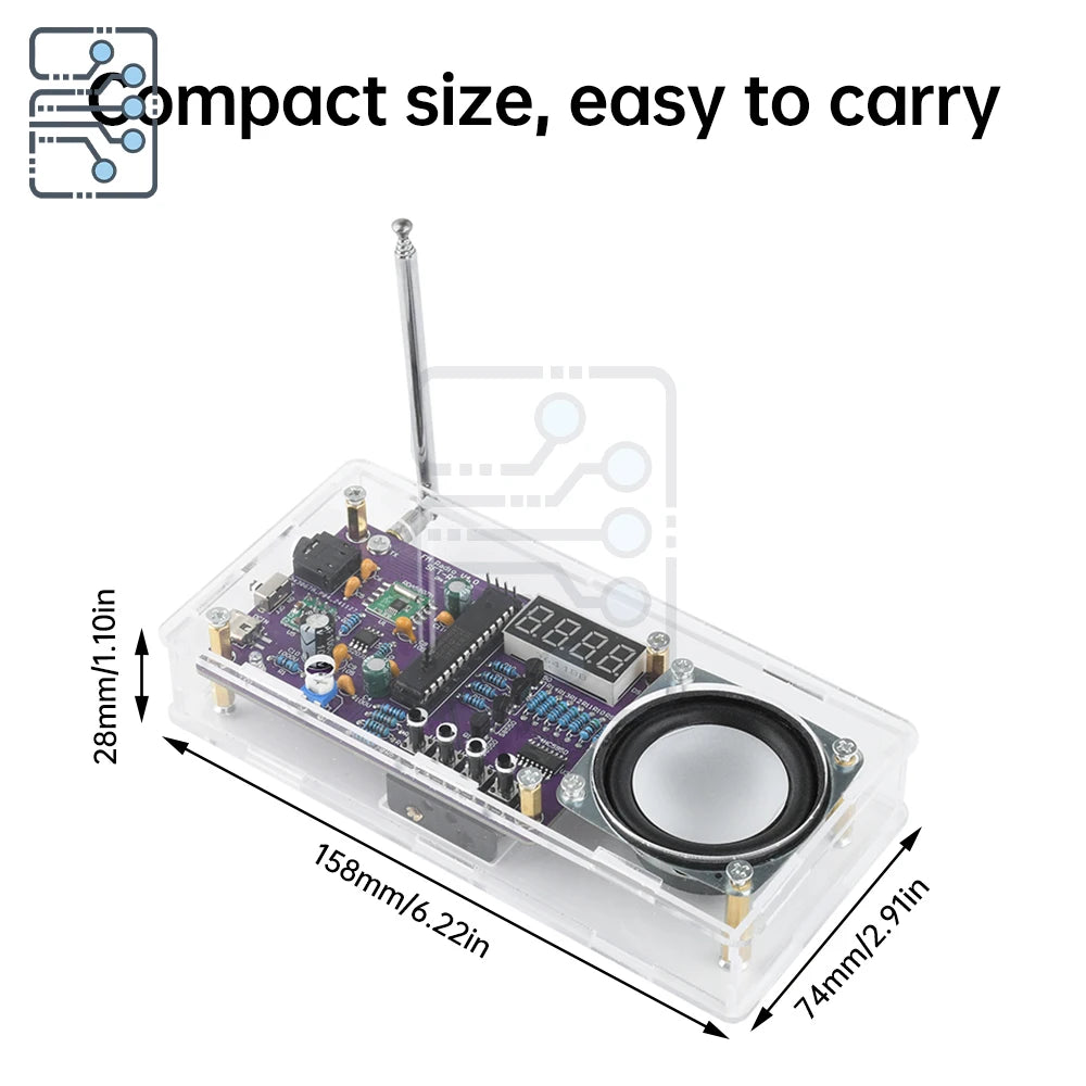 Radio electronic DIY kit AXS2031 FM radio digital tube display radio single chip learning assembly parts 87.5MHz~108MHZ