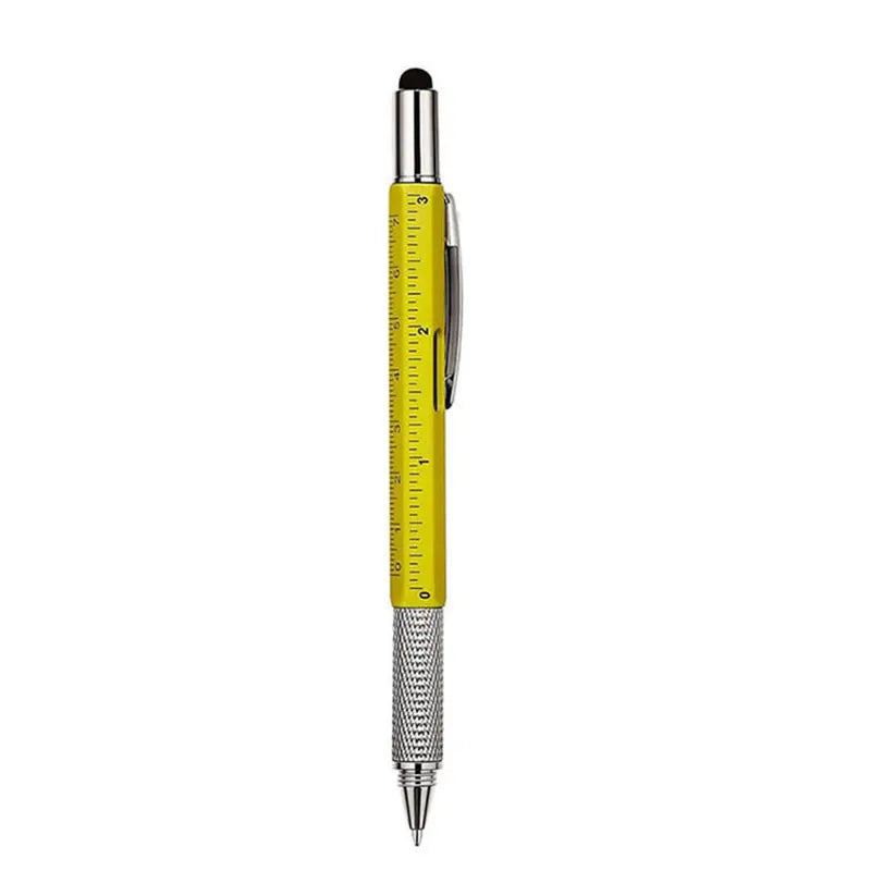 6-in-1 Multifunction Ballpoint Pen Handheld Tool with Measure Technical Ruler Screwdriver Touch Screen Stylus Spirit Level