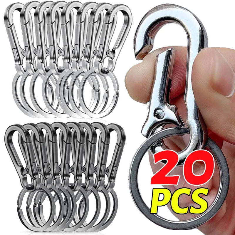 Stainless Steel Gourd Buckle Keychains 1/20PCS Climbing Hook Strong Carabiner Shape Keychain Accessories Metal Key Chain Tools