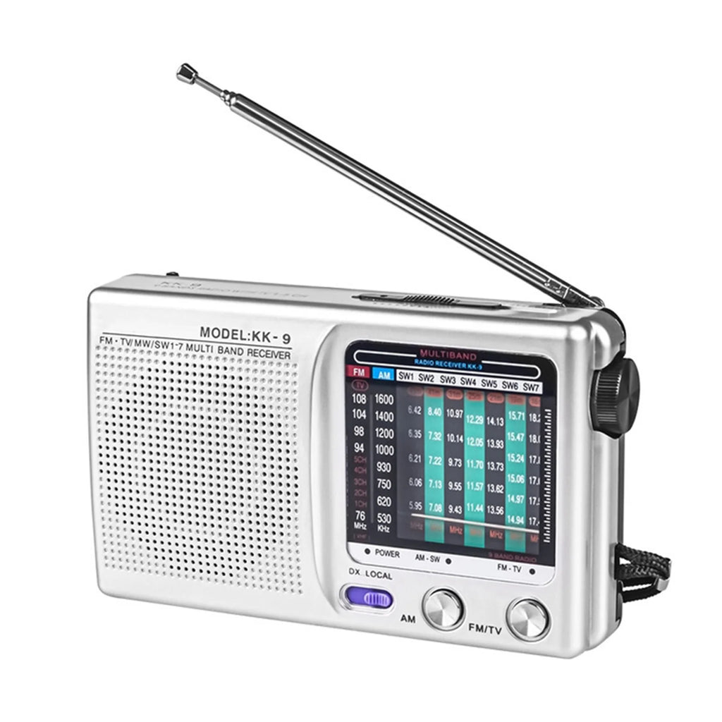 Plastic Emergency Weather Radio Full Band Portable Weather Radio SW AM FM Handheld Mini Radio Battery Powered for Indoor Outdoor