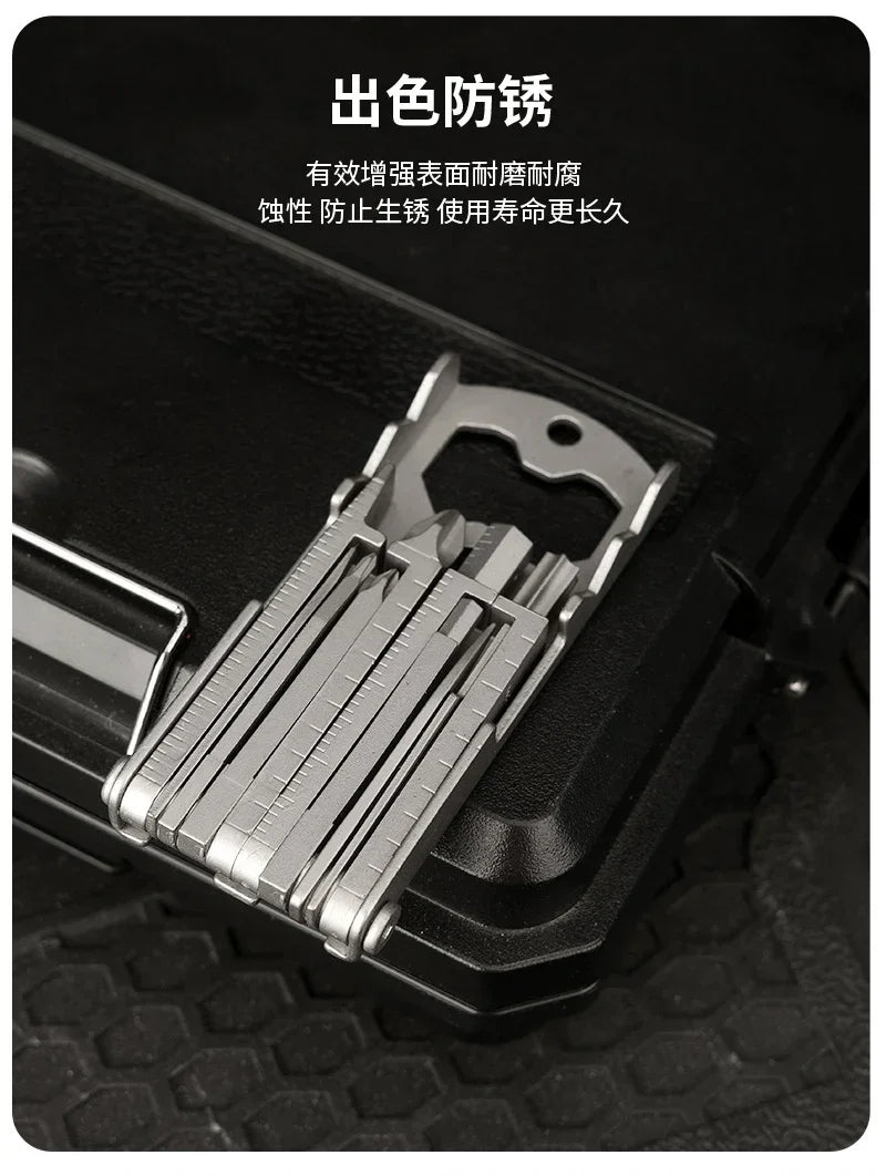 Multi-functional Stainless Steel Pocket Tool – 13-in-1 Portable Folding Tool for Outdoor Emergency Repairs
