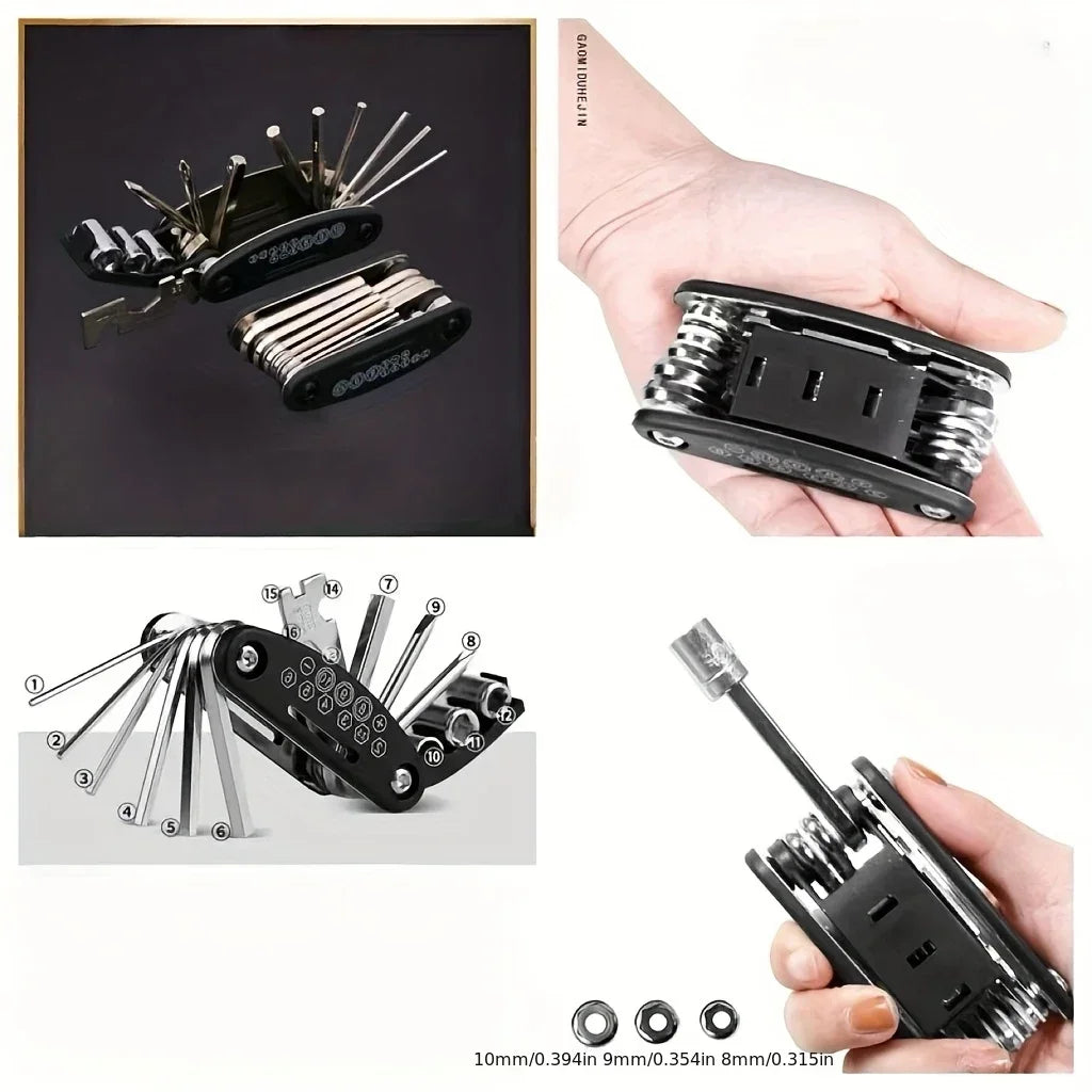 Bike Tools Road Bicycle Allen Wrench Pocket Tools Portable Bicycle Repair Tool Set Multifunction Tools 16 in 1