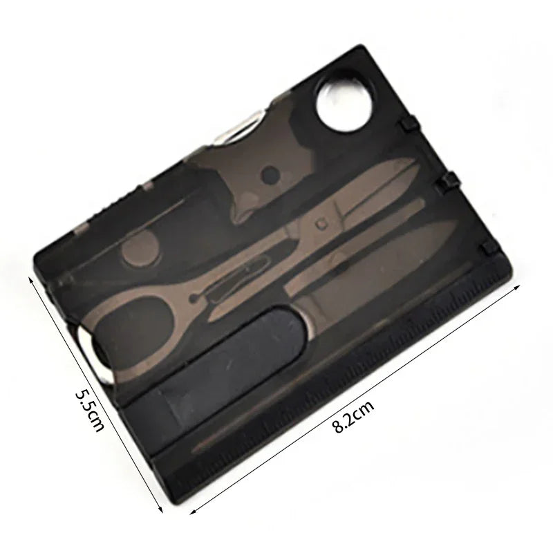 HOT 12 In 1 Pocket Credit Card Portable Multi Tools Outdoor Survival Camping Equipment 1 Box Portable Hiking Cards EDC Tool Gear