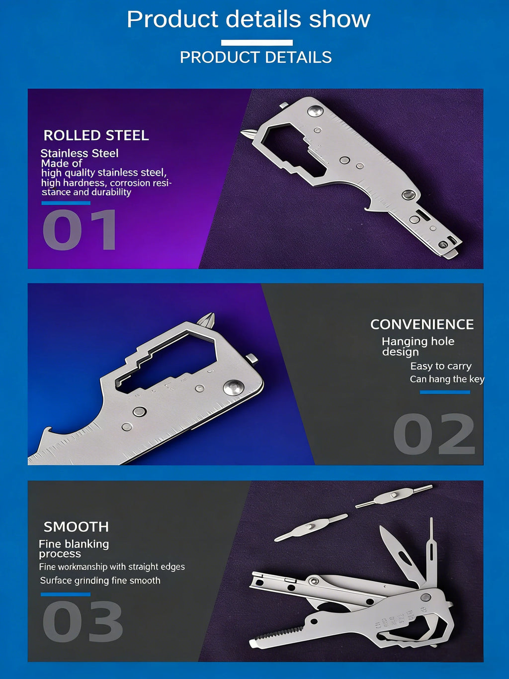 Multifunctional Keychain Tool Card - Stainless Steel Emergency Repair Kit for Drone, Outdoor & Home Use