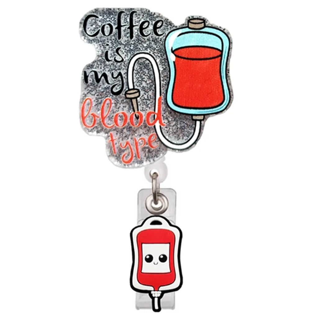 Acrylic Brain Baby Cat Coffee Cup Medical Rotatable Id Badge Holder Retractable Badge Reel Gift For Doctor Nurse Key Chain Tools