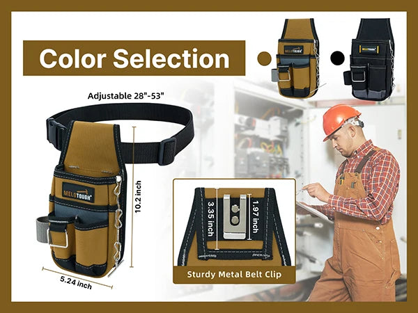 Pocket Tool Pouch Tool Belt Pouches with Belt Clip Utility Mini Tool Organizer Pouch for Electrician,Carpenter,Construction