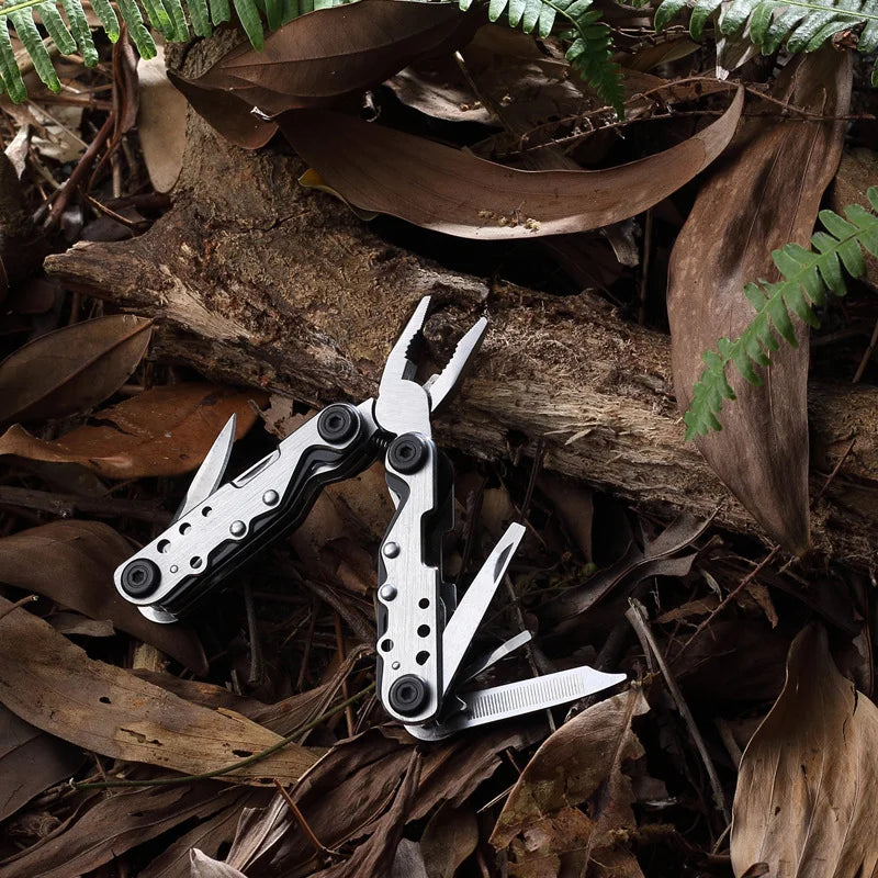 11-in-1 Multi-Tool Pliers Stainless Steel, Folding EDC Pocket Multitool with Knife & Screwdriver for Camping Hiking Survival