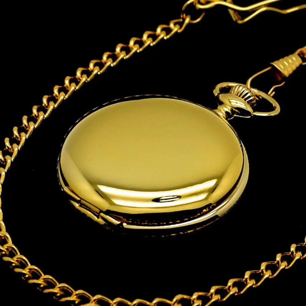 Quartz Pocket Watch Fob Chain Necklace Mens Father Gifts Clock Classic Smooth Vintage Pocket Watch Necklace Pendant Pocket Watch