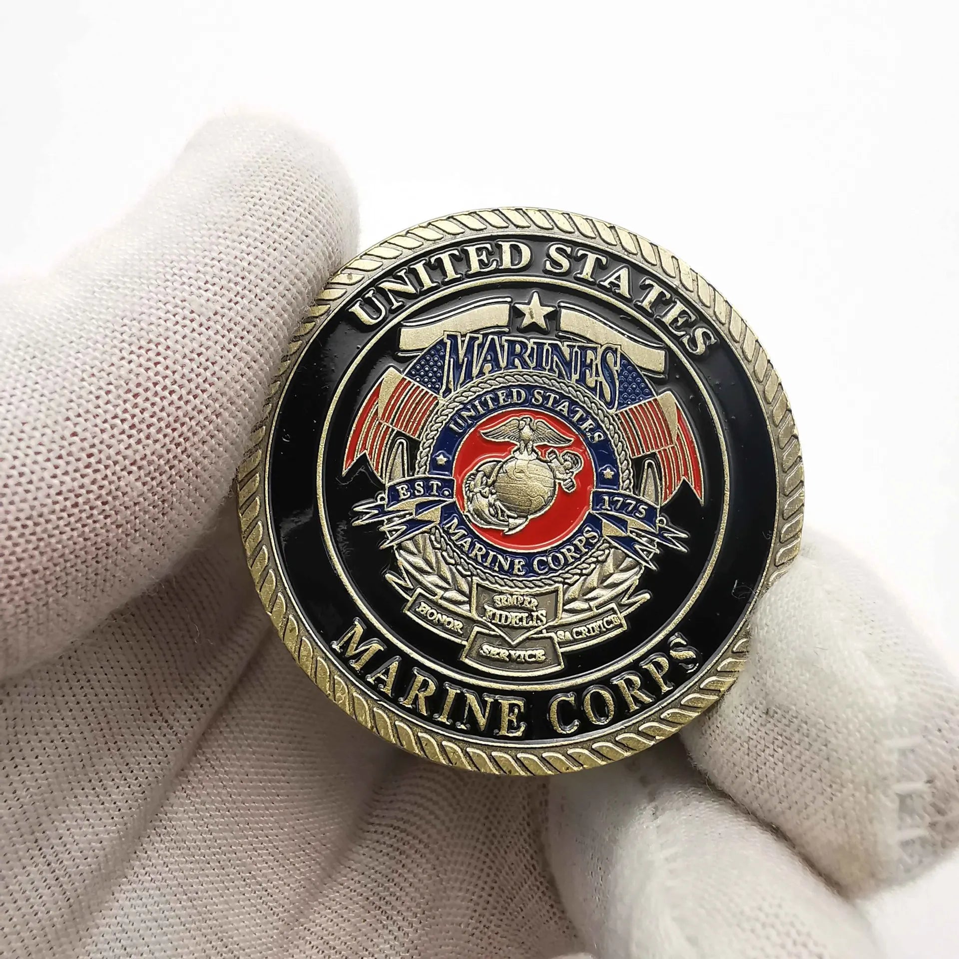 United States Marine Corps USMC Souvenir Semper Fidelis Military Coin Navy Coin Collection Copper Plated Commemorative Coin