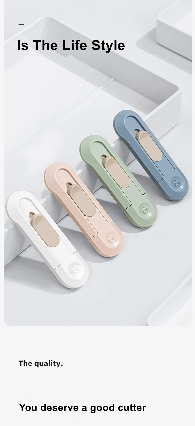 Deli Portable Mini Box Cutter Utility Knife, SK5 Metal Blades Box Opener Cutting Auto-Retractable Pocket Paper Cutter
