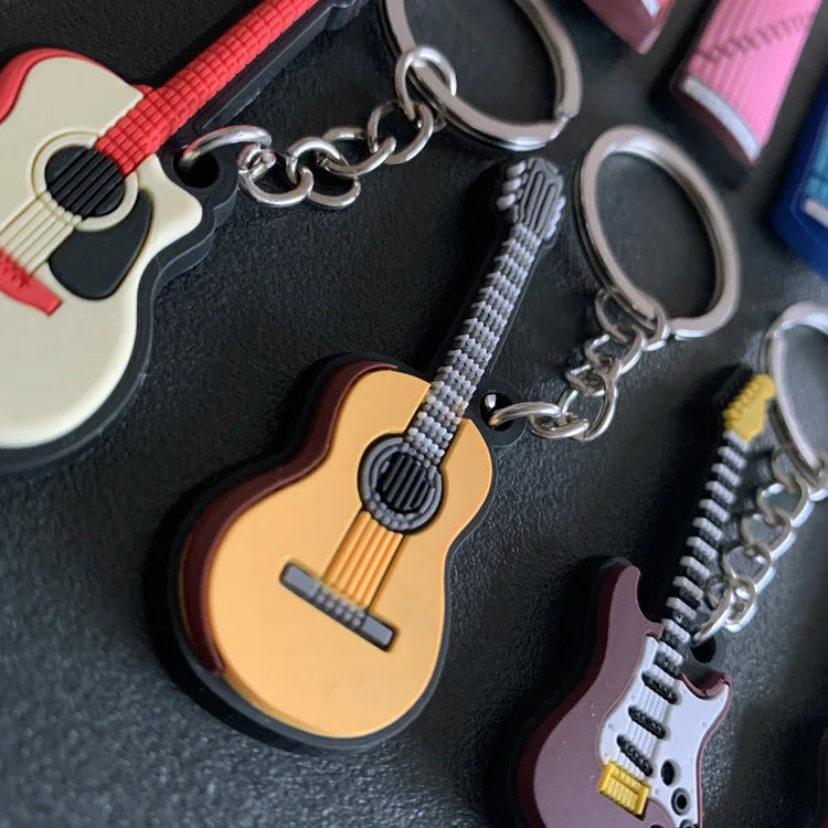 Fashion Key Chains Cute Violin Guitar Key Chains Mini Kawaii Musical Instrument Ornaments Gift for Friends Jewelry & Accessories