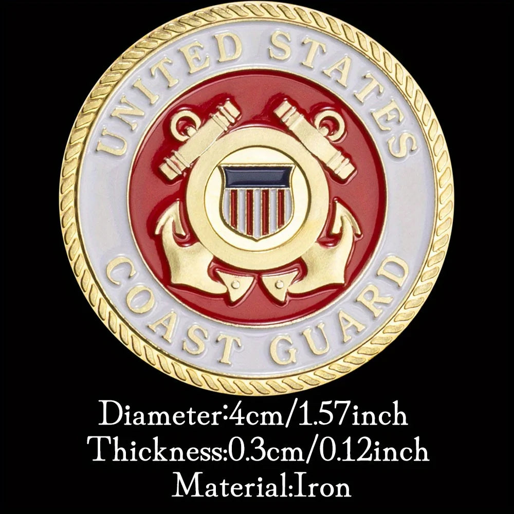 United States Coast Guard Challenge Coin and HeroValor Prayer for Courge Coins Golden Plated Souvenirs Decors Commemorative Coin