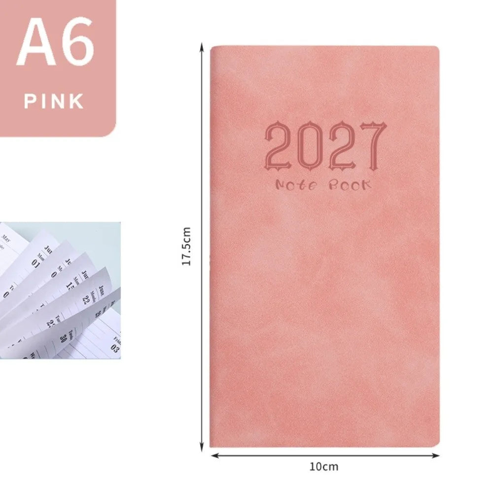 Pocket Design 2027 A6 Planner Notebook Portable Lightweight Smooth Writing Surface Daily Weekly Journal Premium Thick Paper