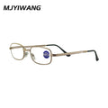 Foldable metal glasses, gold framed anti blue light presbyopia glasses, portable men's and women's business casual glasses