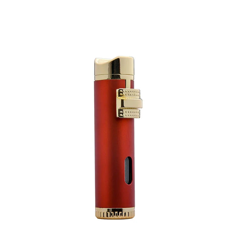 New Cigar Lighter Windproof Mini Pocket 3 Jet Torch Blue Flame Butane Gas Torch Cigarette Lighters Cigar Accessories with Needle