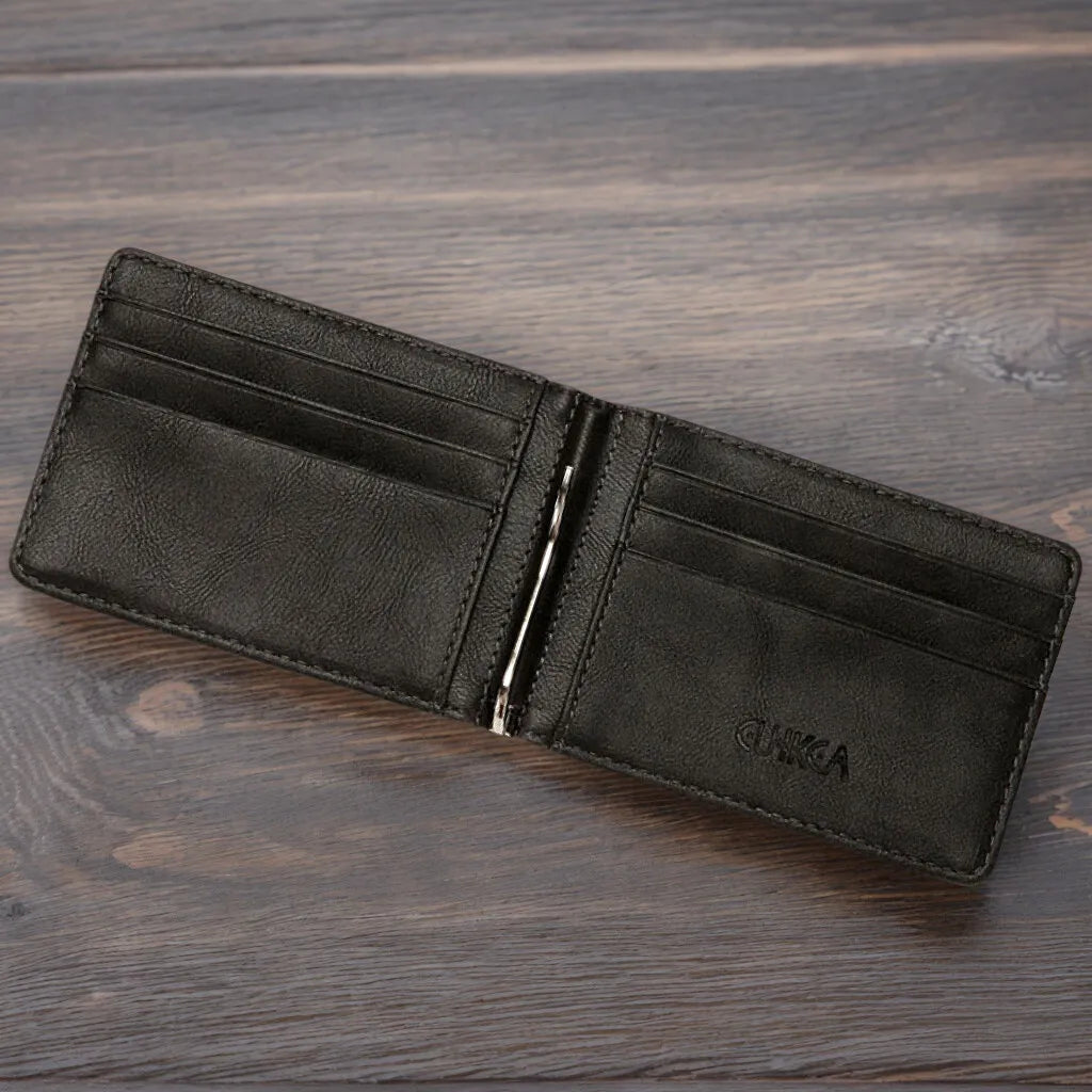 Multi Functional Men's Wallet RFID Card Bag Anti-theft Brush Multi Slot USD Money Clip Card Bag