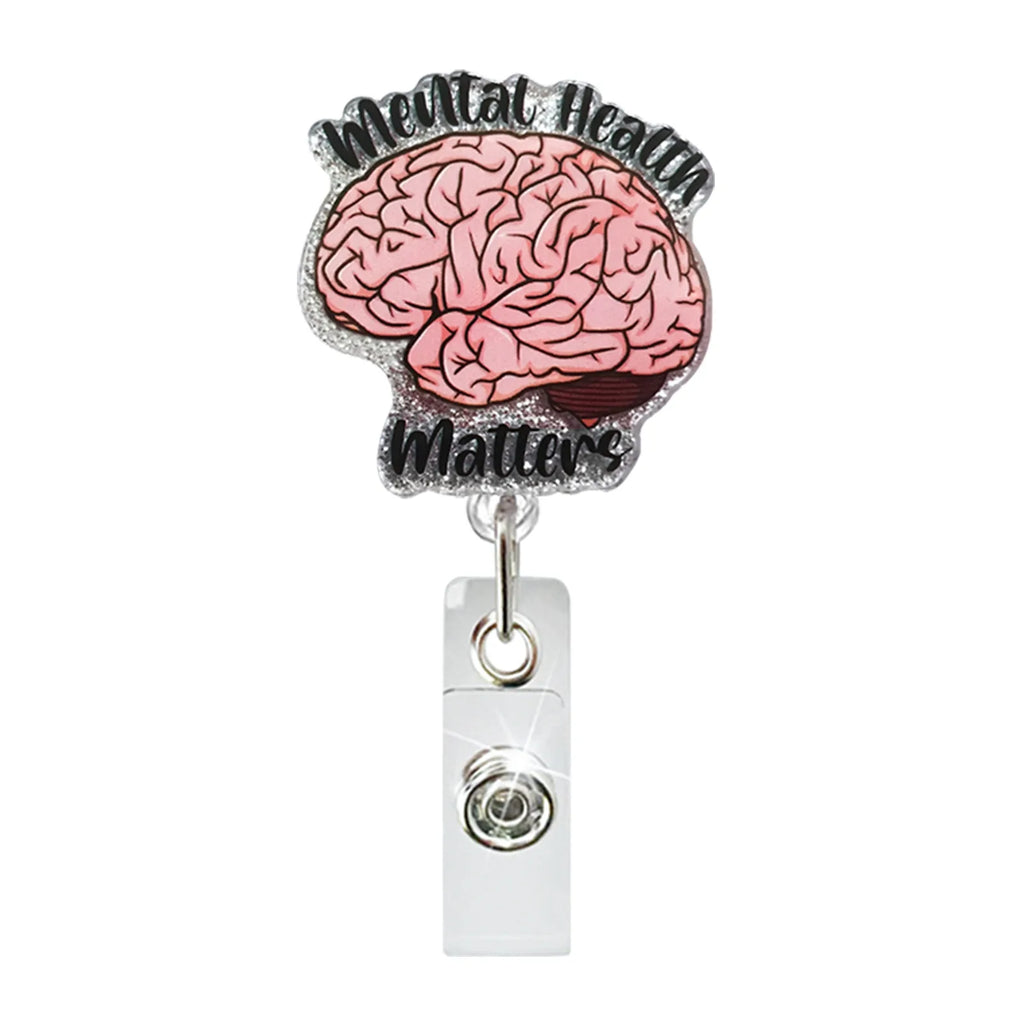 Acrylic Brain Baby Cat Coffee Cup Medical Rotatable Id Badge Holder Retractable Badge Reel Gift For Doctor Nurse Key Chain Tools
