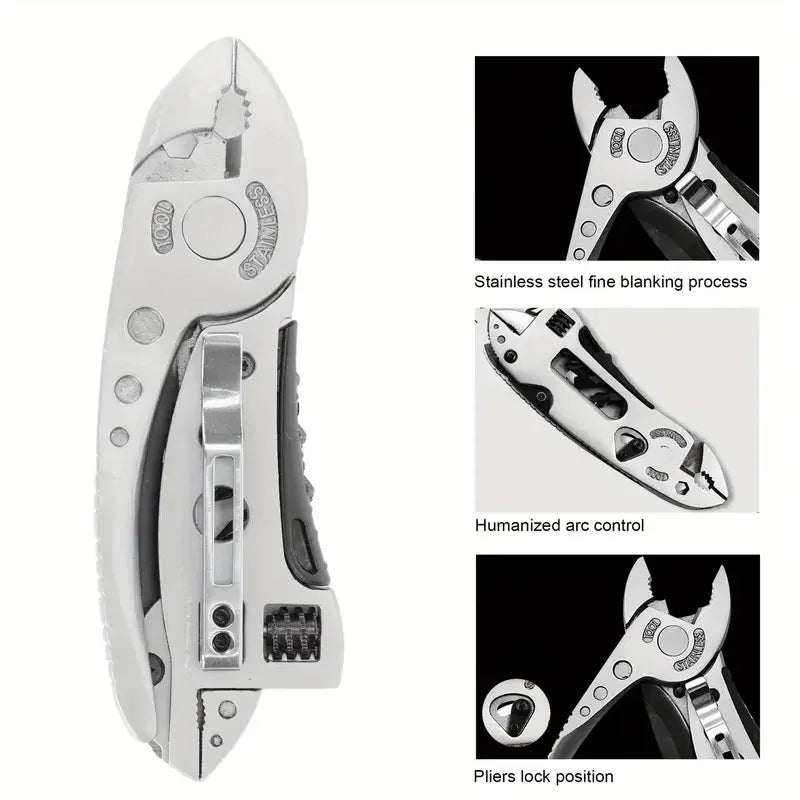 Portable Pliers Pocket Screwdriver Set - Accessories for Handyman,Adjustable Wrench,Screwdriver,Pliers,Knife Compact,Multitool