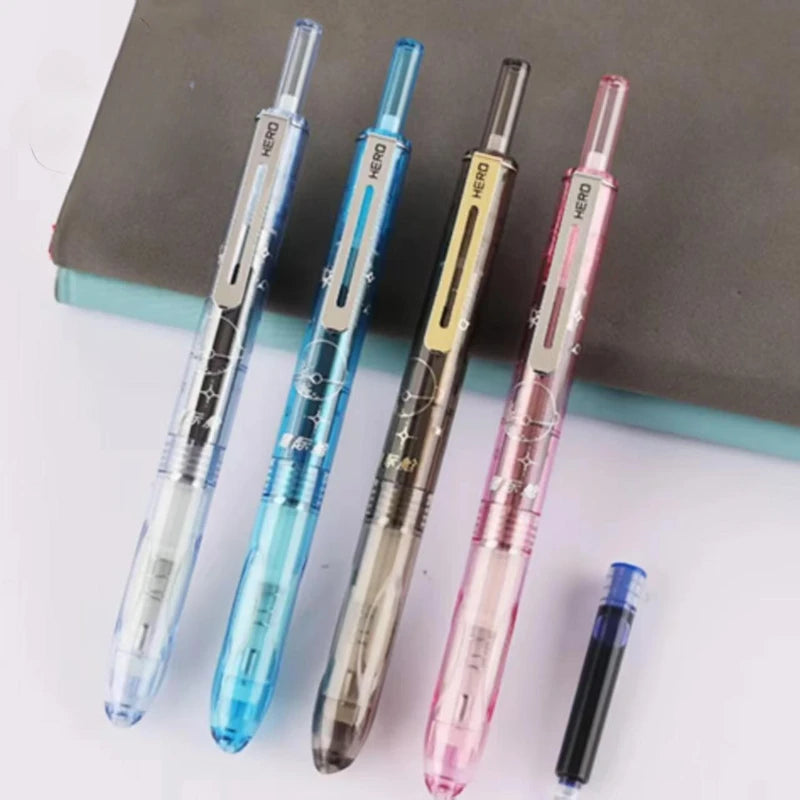 Hero P320 Press Pen Time Space Cabin Beginner Student Male and Female High Beauty Practice Special Pen Can Replace Ink Bag