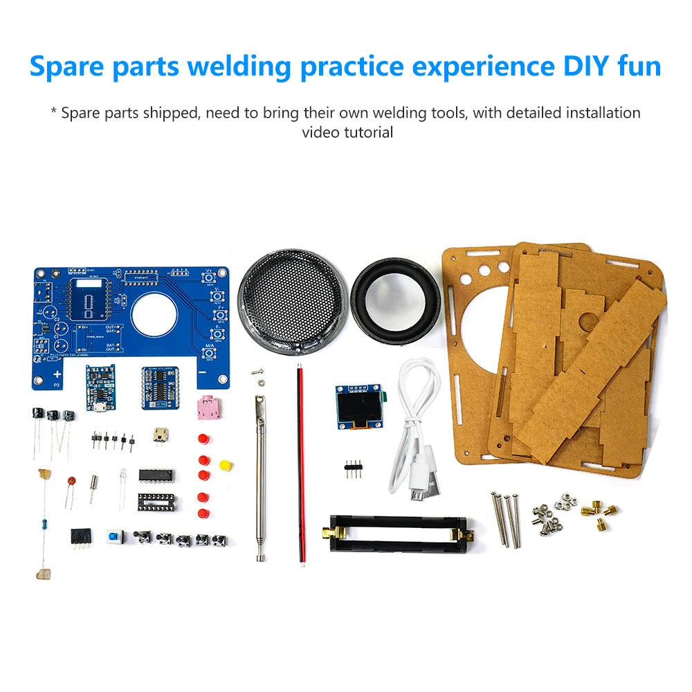 Portable FM Radio DIY Kit RDA5807 Radio DIY Module 87-108MHz Adjustable Frequency Radio DIY With OLED Display