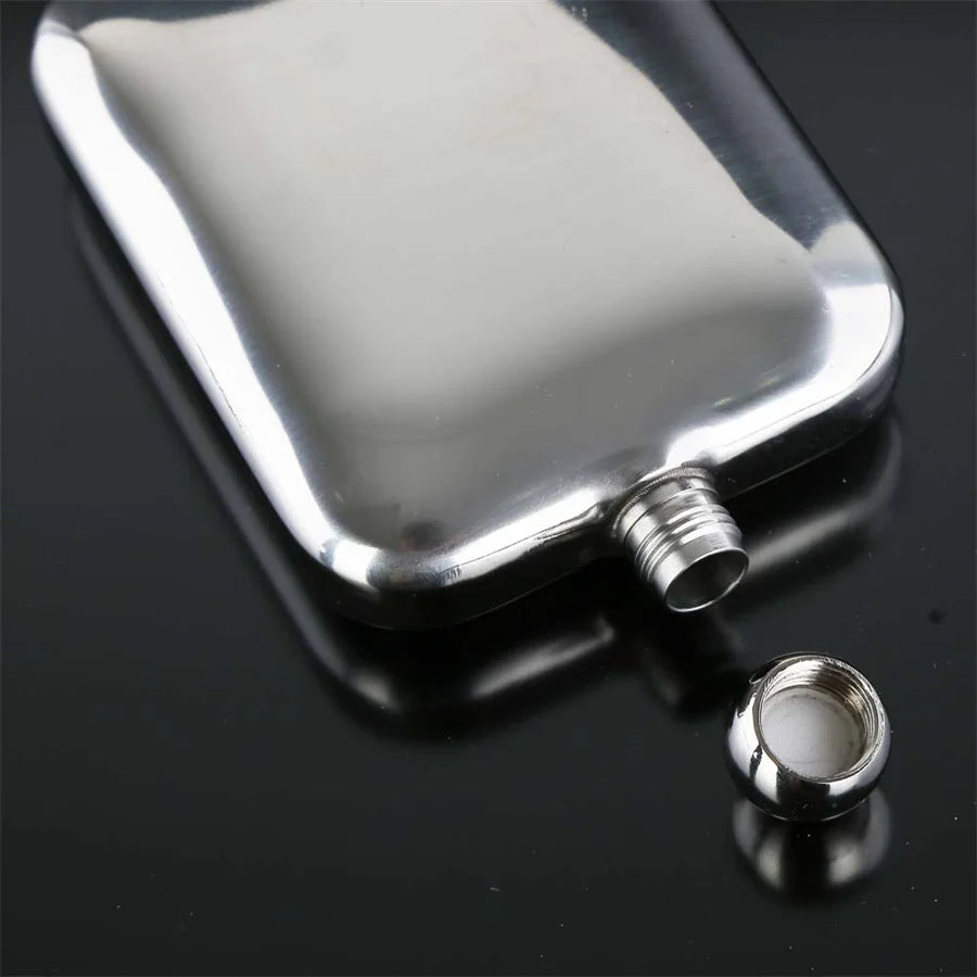 304 Stainless Steel Square Shaped Flask, Portable Flask, Spherical Cap, Wine Hip Flask, Pocket Flask