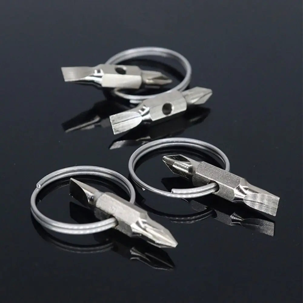Portable Key Ring Keychain Screwdriver Pocket Multifunction Screw Removal Tools Gadget Repair Tool Phillips Slotted Screwdriver